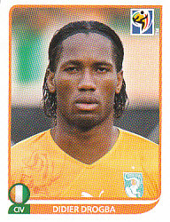 Didier Drogba Cote D'Ivoire samolepka Panini World Cup 2010 #542
